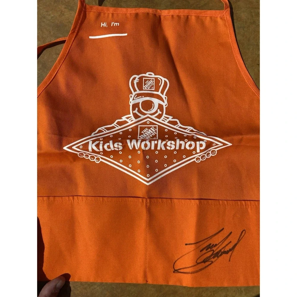 Tony Stewart Signed Home Depot Kids Apron NASCAR Autograph No COA Display VTG‎